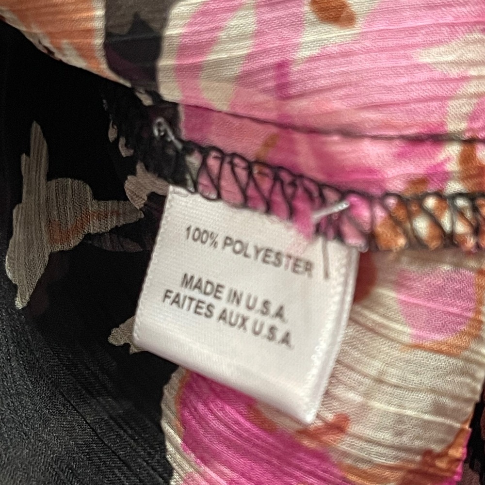 MISA Los Angeles Floral Tie Neck Blouse Womens XS Pink Ruffle Chiffon Fairy Y2K‎ - Picture 4 of 9